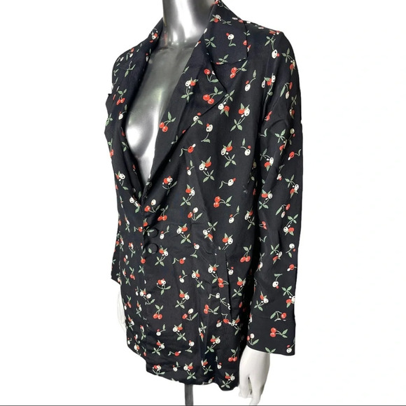 Flynn Skye Blair Blazer  Cherry Bomb Black Red oversized Size XS - Picture 4 of 5